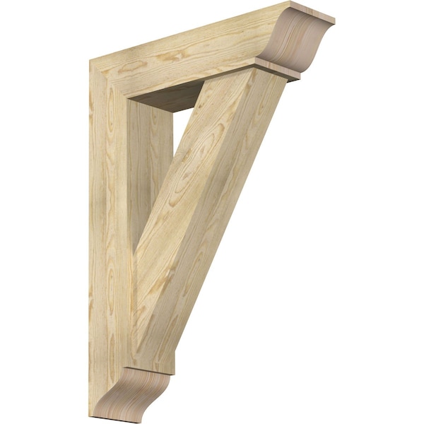 Ekena Millwork Traditional Traditional Rough Sawn Bracket w/ Offset Brace, Douglas Fir, 8"W x 30"D x 42"H BKT0806X30X42TRA01RDF - main